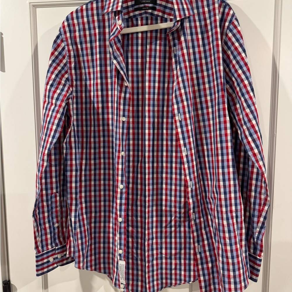 Men's Red and Blue Checkered Shirt